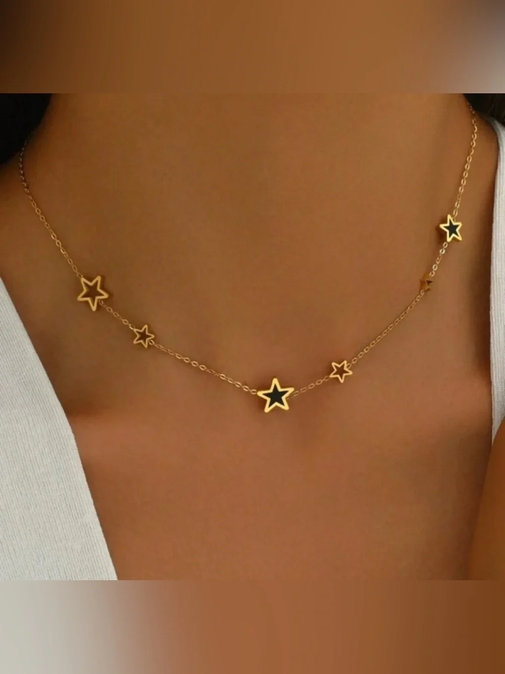 Gold Plated Stainless Steel Star Charm Necklace